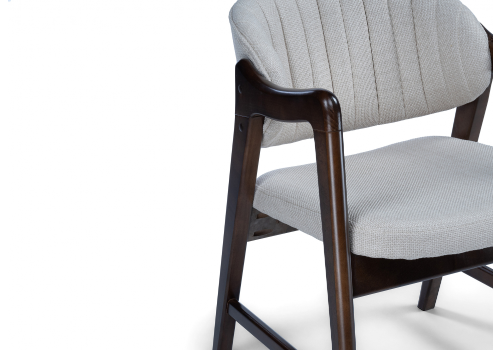 фото стул деревянный woodville никсон ткань мешковина 9199-2 цвет орех 619255 | 220svet.ru