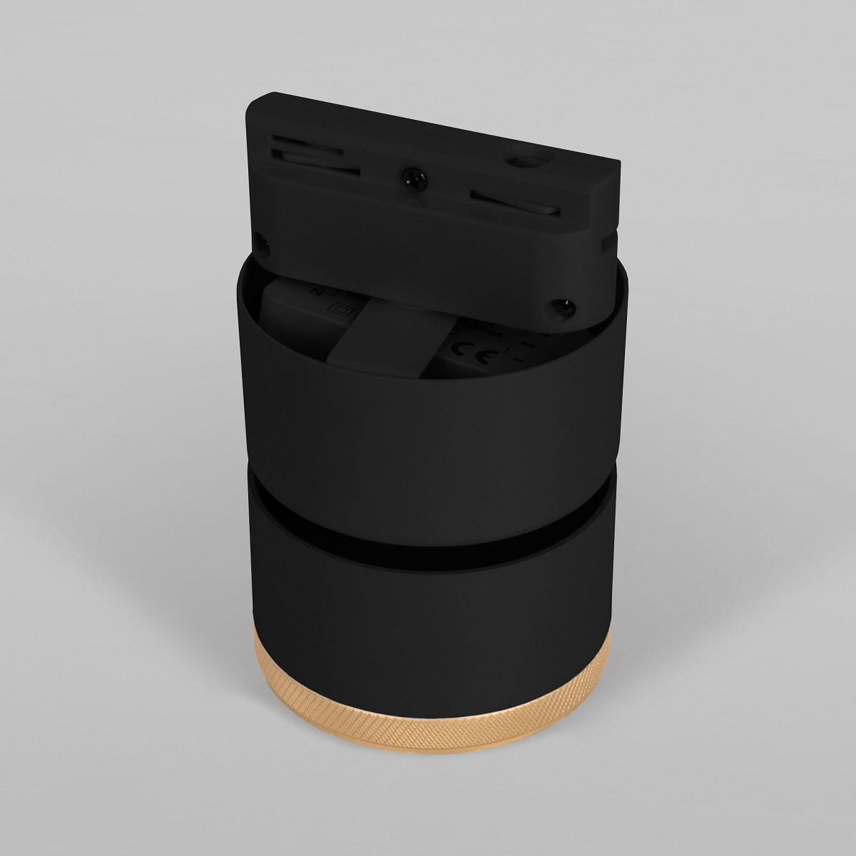 фото трековый однофазный светодиодный светильник elektrostandard 85514/01 черный матовый/золото a062873 | 220svet.ru