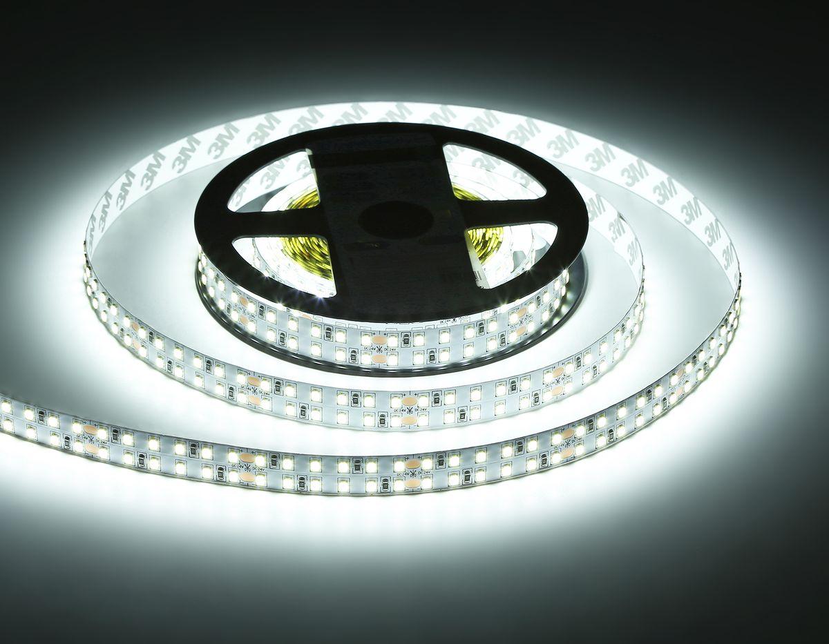 фото светодиодная лента холодный белый ambrella light 24w/m 240led/m 2835smd 6500к 5m gs3703 | 220svet.ru