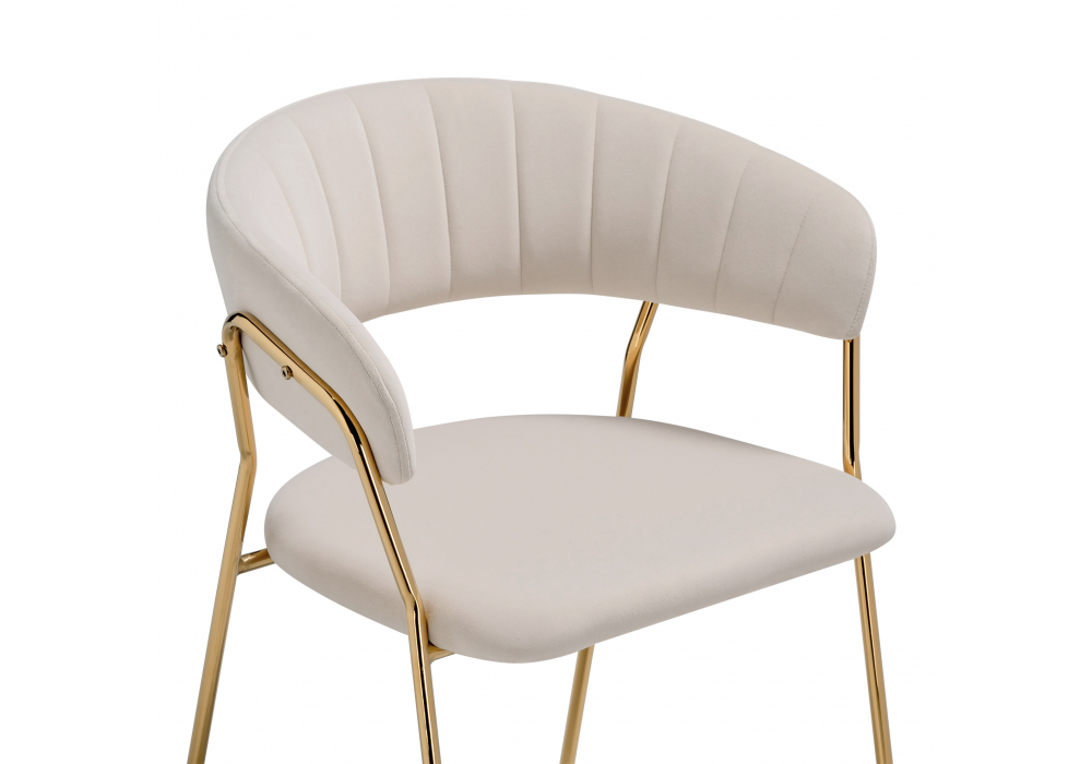 фото стул на металлокаркасе woodville kamelia бежевый-золотой 15897 | 220svet.ru