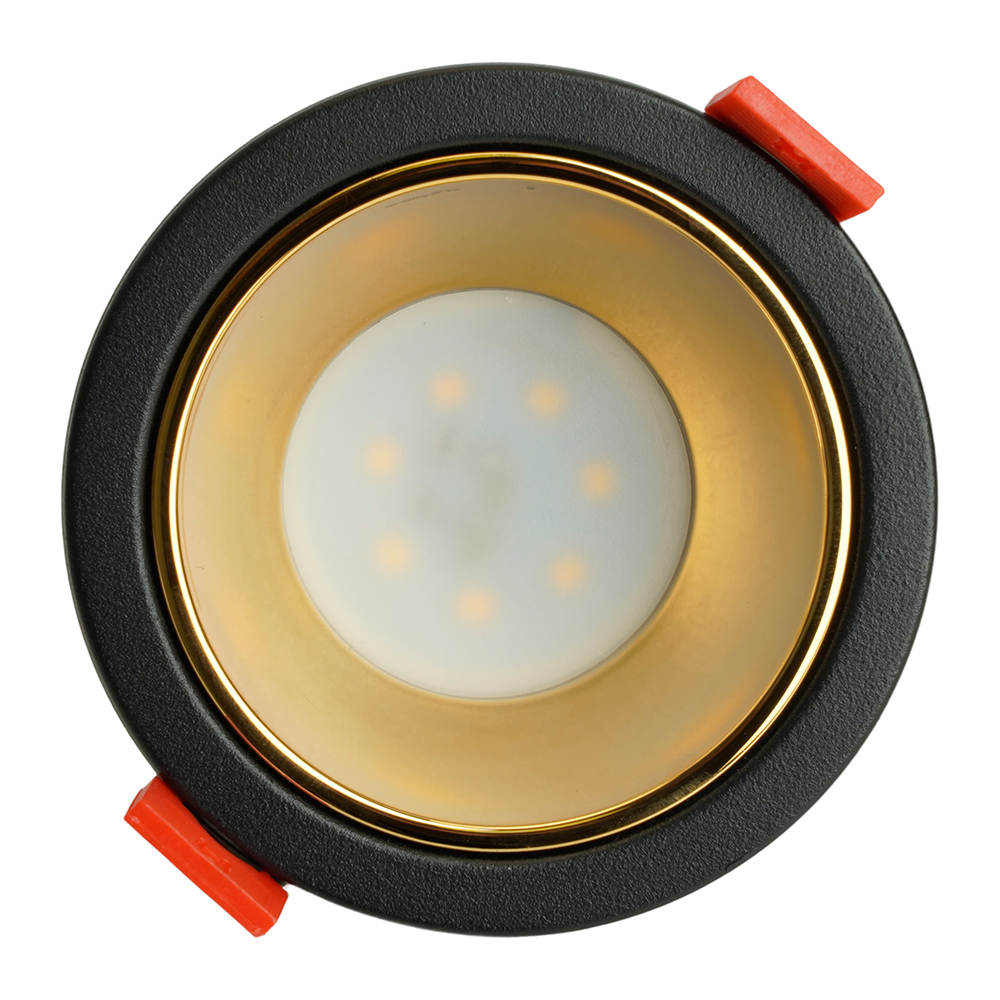 фото светильник встраиваемый feron dl3102 потолочный mr16 g5.3  черный + золото 51403 | 220svet.ru