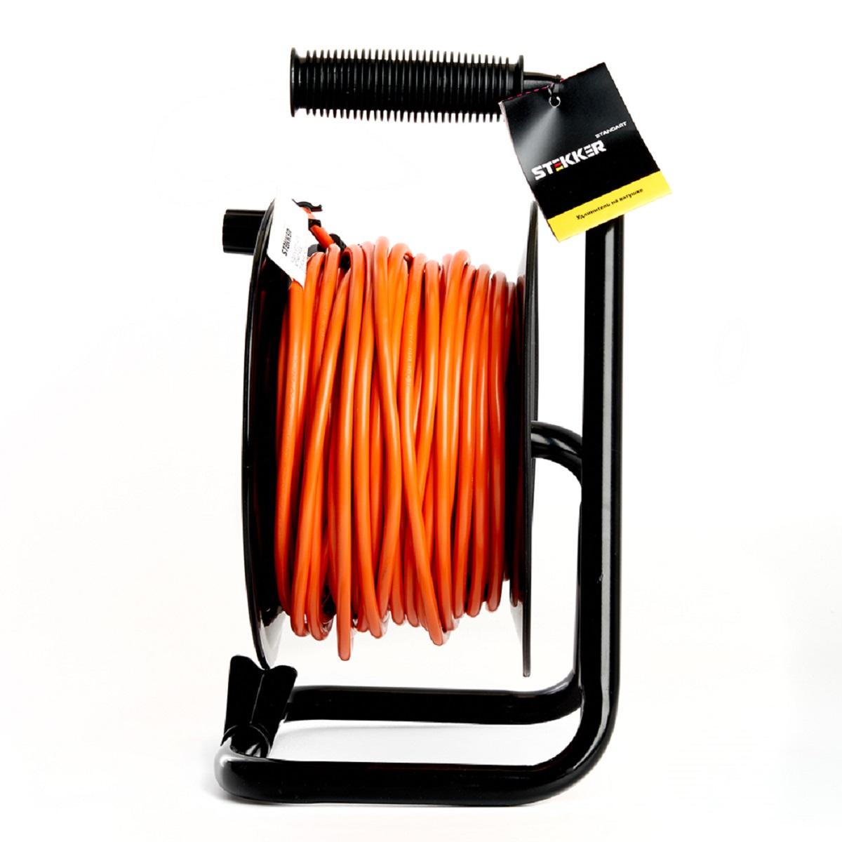 фото удлинитель на катушке feron stekker standart 4 гнезда с/з пвсбм 3*1 50м std01-40-50 49391 | 220svet.ru