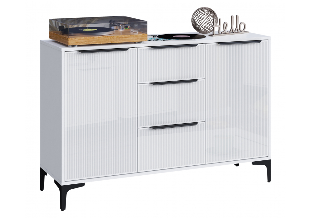 фото готовая гостиная комплектация 1 woodville иадама белый глянец 620679 | 220svet.ru