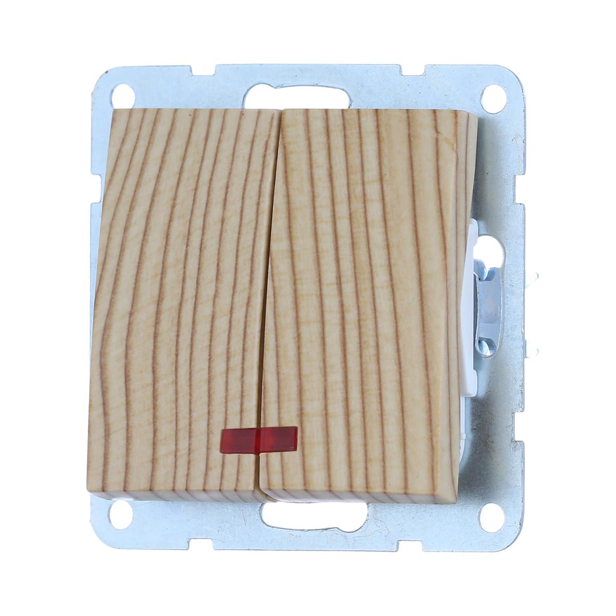 фото выключатель lk studio 2-кл., с индикаторами (схема 5l) 16 a, 250 b (сосна) lk60 861225-1 | 220svet.ru