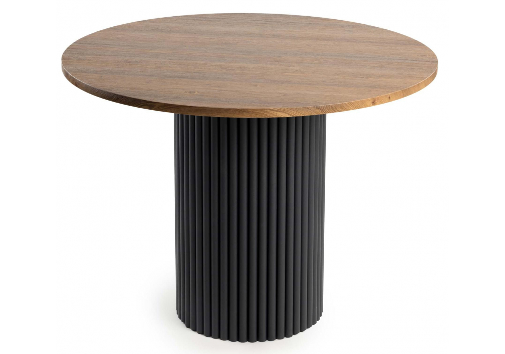 фото стол деревянный woodville барел 90 орех кантри черный 619887 | 220svet.ru