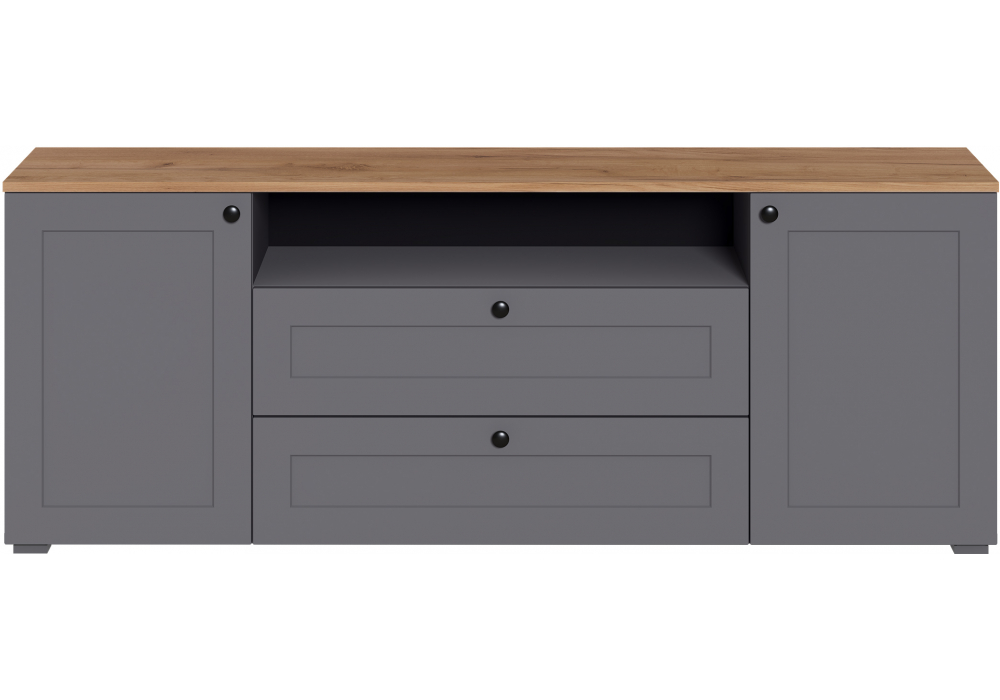 фото тв-тумба woodville опра серый графит / дуб золотой craft 676803 | 220svet.ru