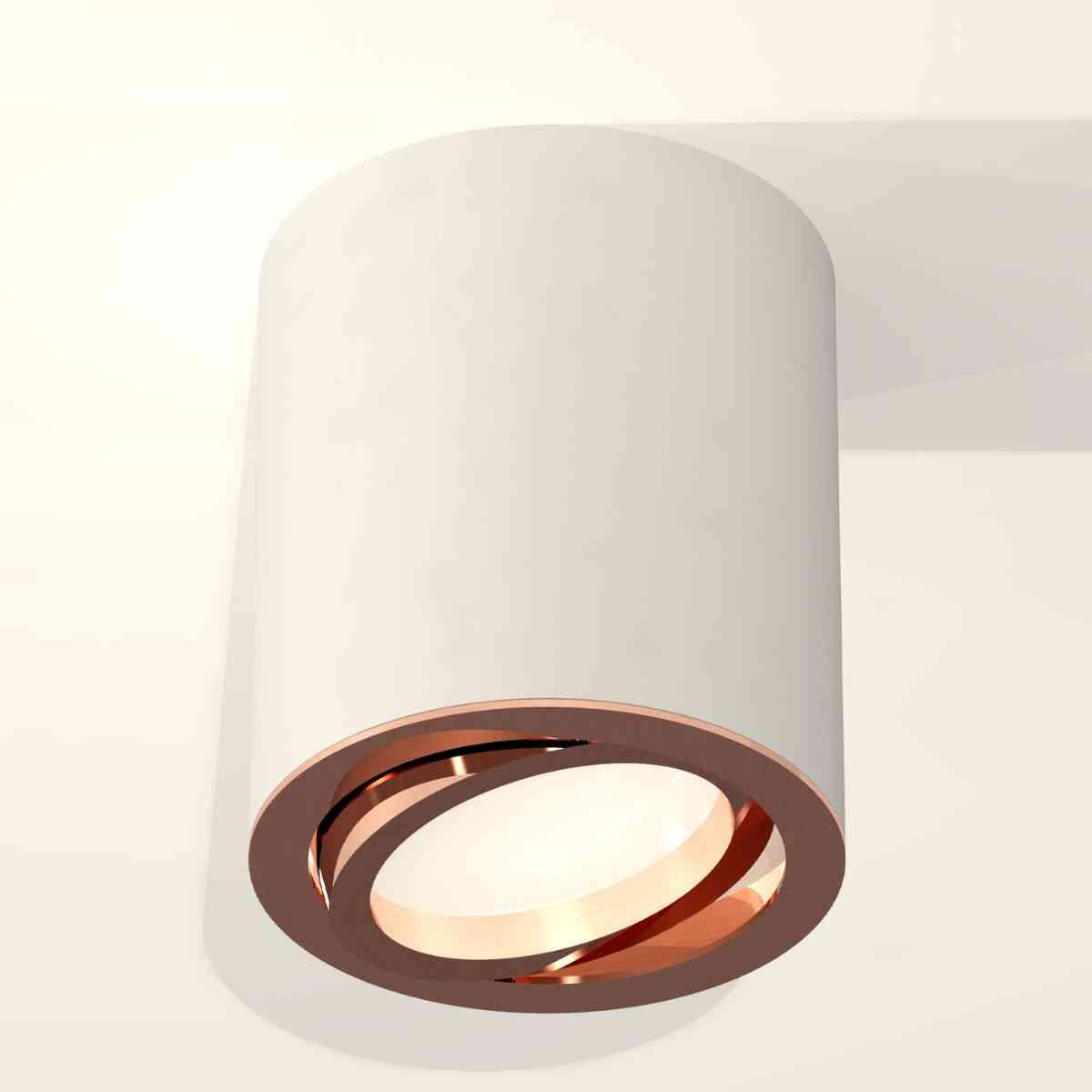 фото комплект накладного светильника ambrella light techno spot xs7421004 swh/ppg белый песок/золото розовое полированное (c7421, n7005) | 220svet.ru