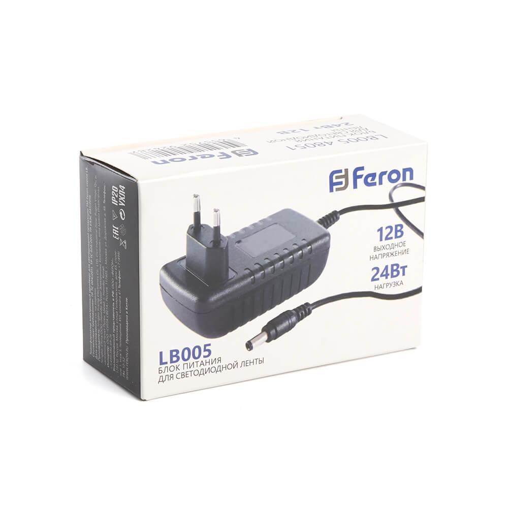 фото блок питания для светодиодной ленты feron lb005 12v 24w ip20 2a 48051 | 220svet.ru