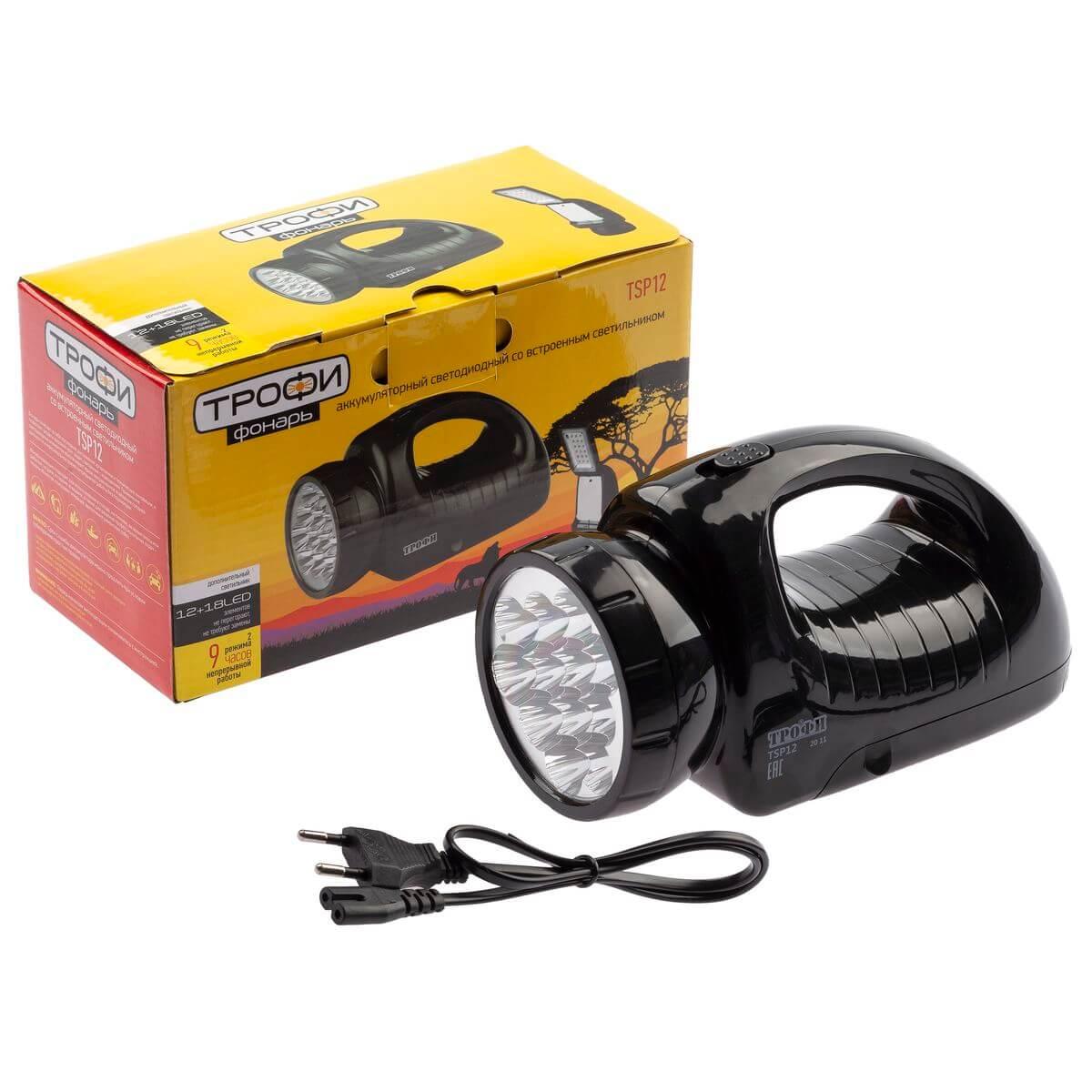 фото фонарь-прожектор светодиодный эра аккумуляторный 184х103х86 78 лм tsp12 c0045551 | 220svet.ru