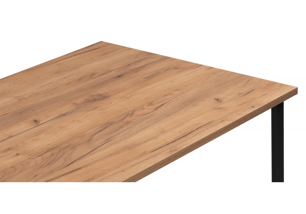 фото стол деревянный раскладной woodville лиман 120х80 дуб крафт золотой / черный матовый 615151 | 220svet.ru