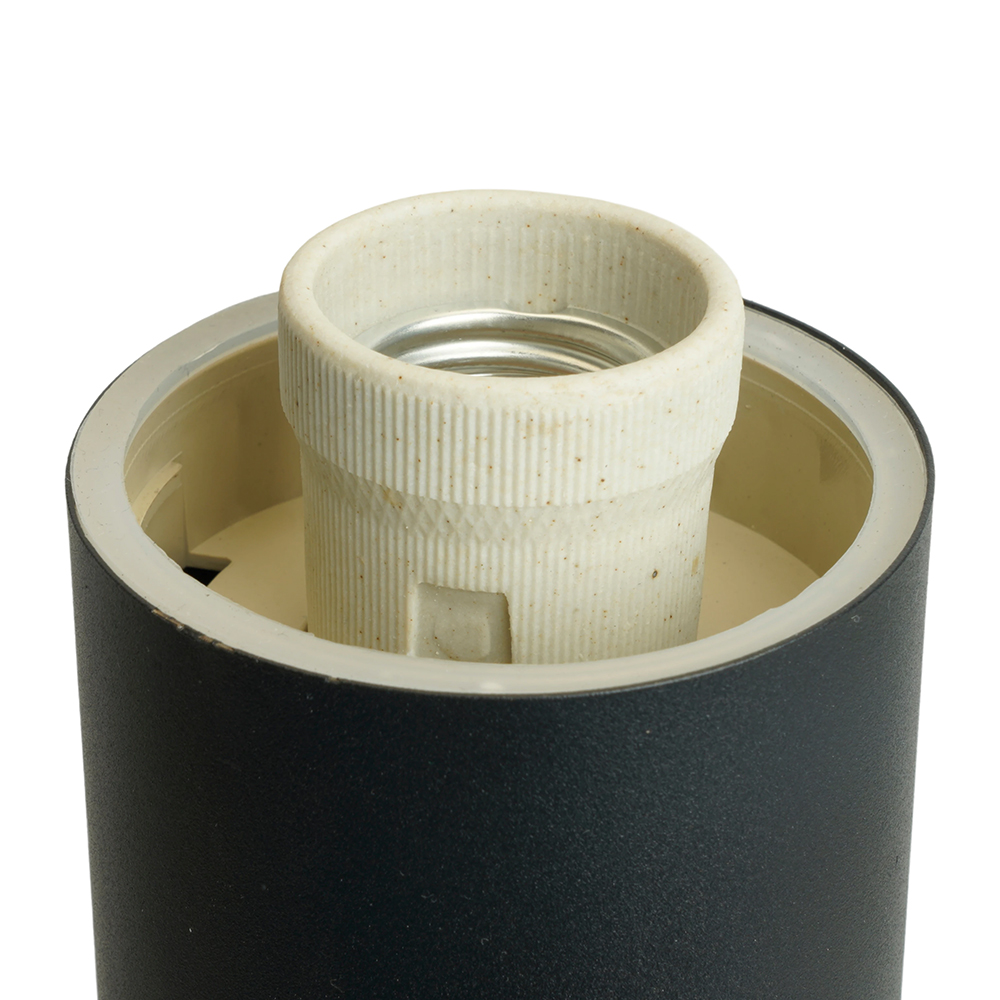 фото светильник садово-парковый feron dh046-b, техно на стену, 18w e27 230v, черный 51526 | 220svet.ru