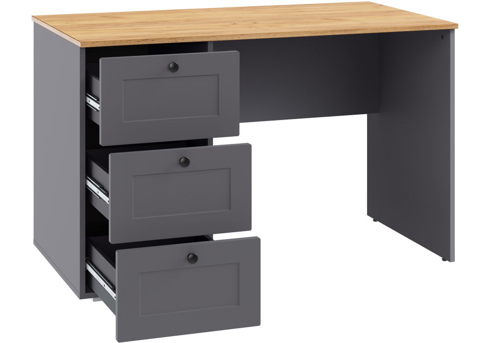 фото письменный стол woodville опра серый графит / дуб золотой craft 676811 | 220svet.ru