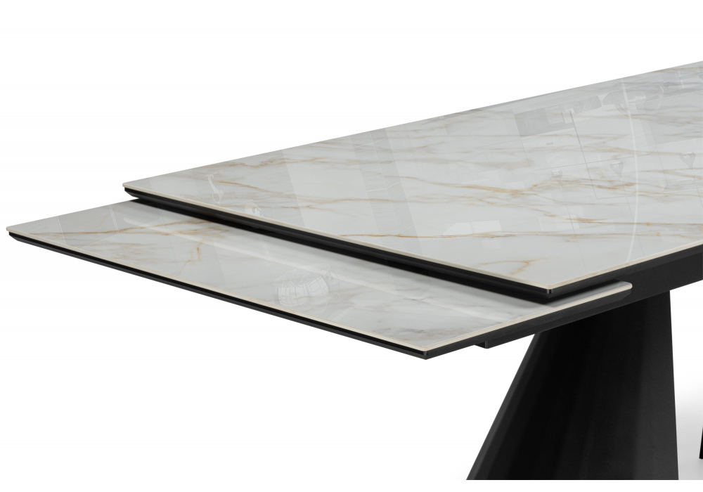 фото керамический стол раздвижной woodville шелтон 180(260)x90 carla larkin / черный 621513 | 220svet.ru