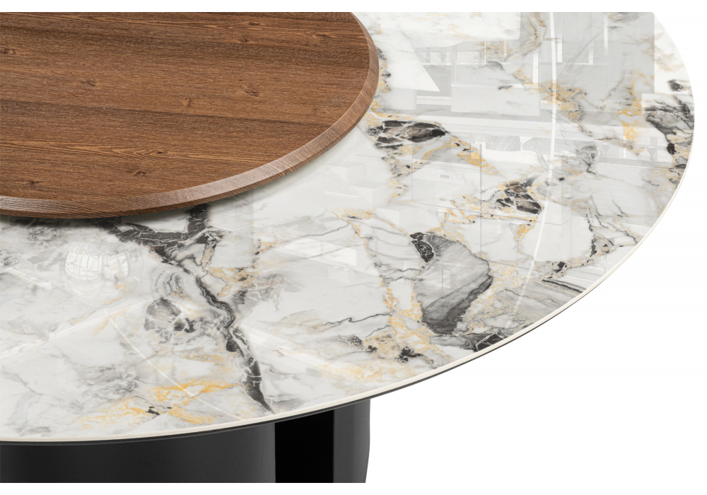 фото керамический стол woodville иган 137 орех кантри / arctic ocean / черный 621514 | 220svet.ru