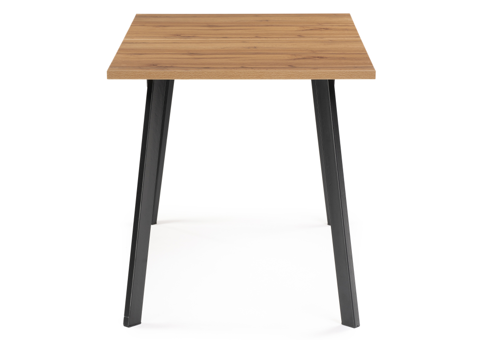 фото стол деревянный woodville колон лофт 120 25 мм дуб вотан / черный матовый 489606 | 220svet.ru
