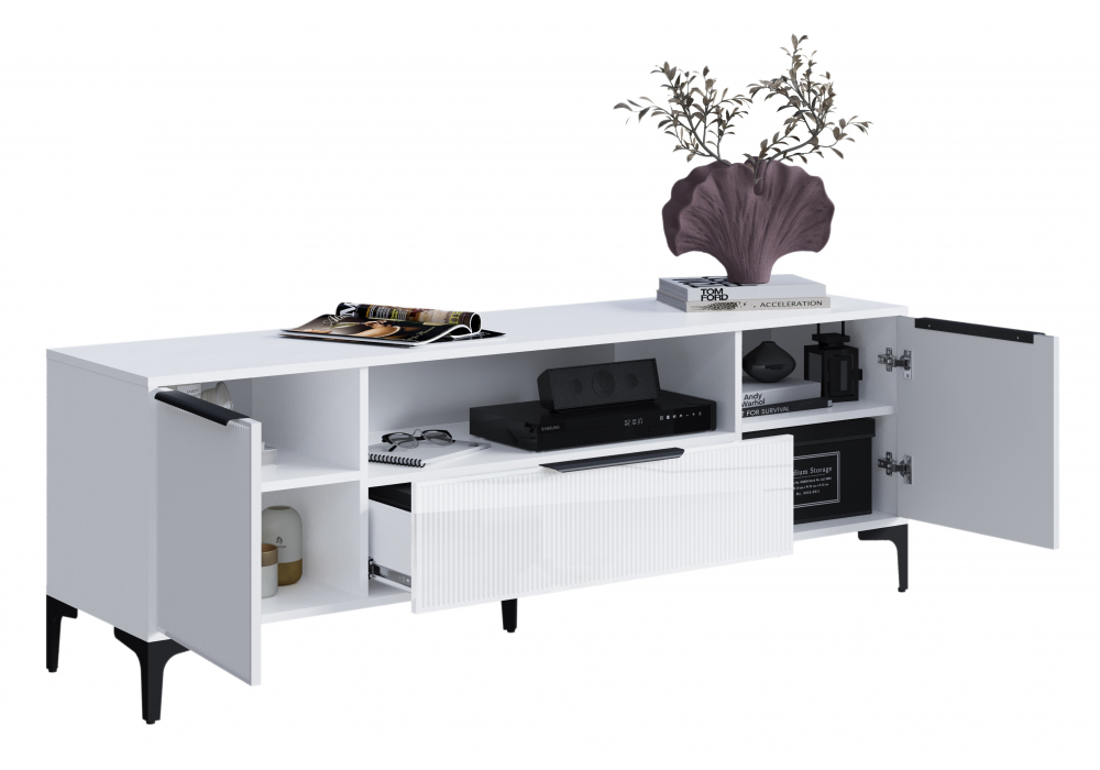 фото тв-тумба woodville иадама белый глянец 619892 | 220svet.ru