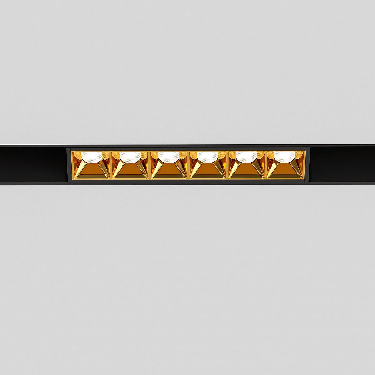 фото трековый магнитный светодиодный светильник elektrostandard artas 85101/01 черный/золото a064528 | 220svet.ru