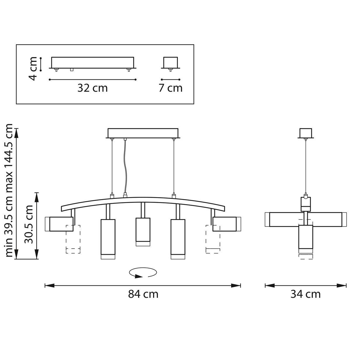 фото подвесная люстра lightstar rullo (571735+214437-3+214487-2+202430-5) lr7353738720 | 220svet.ru