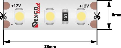 фото влагозащищенная лента designled 9,6w/m 120led/m 3528smd теплый белый 5m 003352 | 220svet.ru