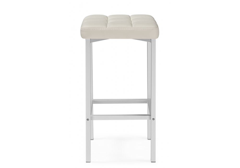 фото барный стул woodville лофт кож.зам. линкольн белый / белый матовый 614937 | 220svet.ru