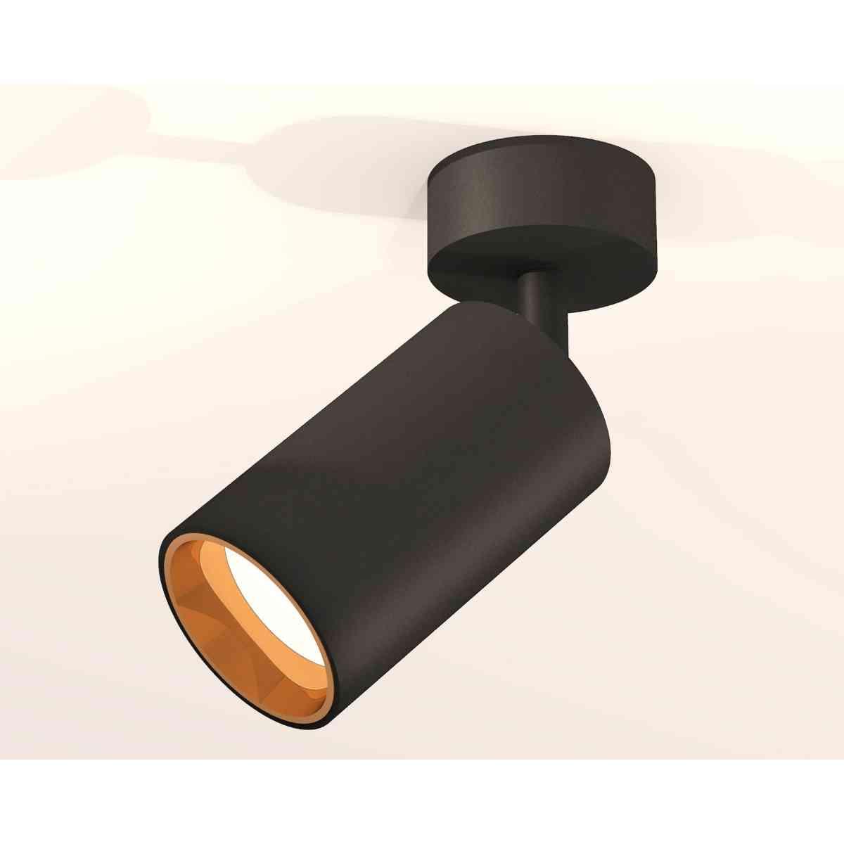 фото комплект накладного светильника ambrella light xm6323004 sbk/pyg черный песок/золото желтое полированное (a2210, c6323, n6113) | 220svet.ru