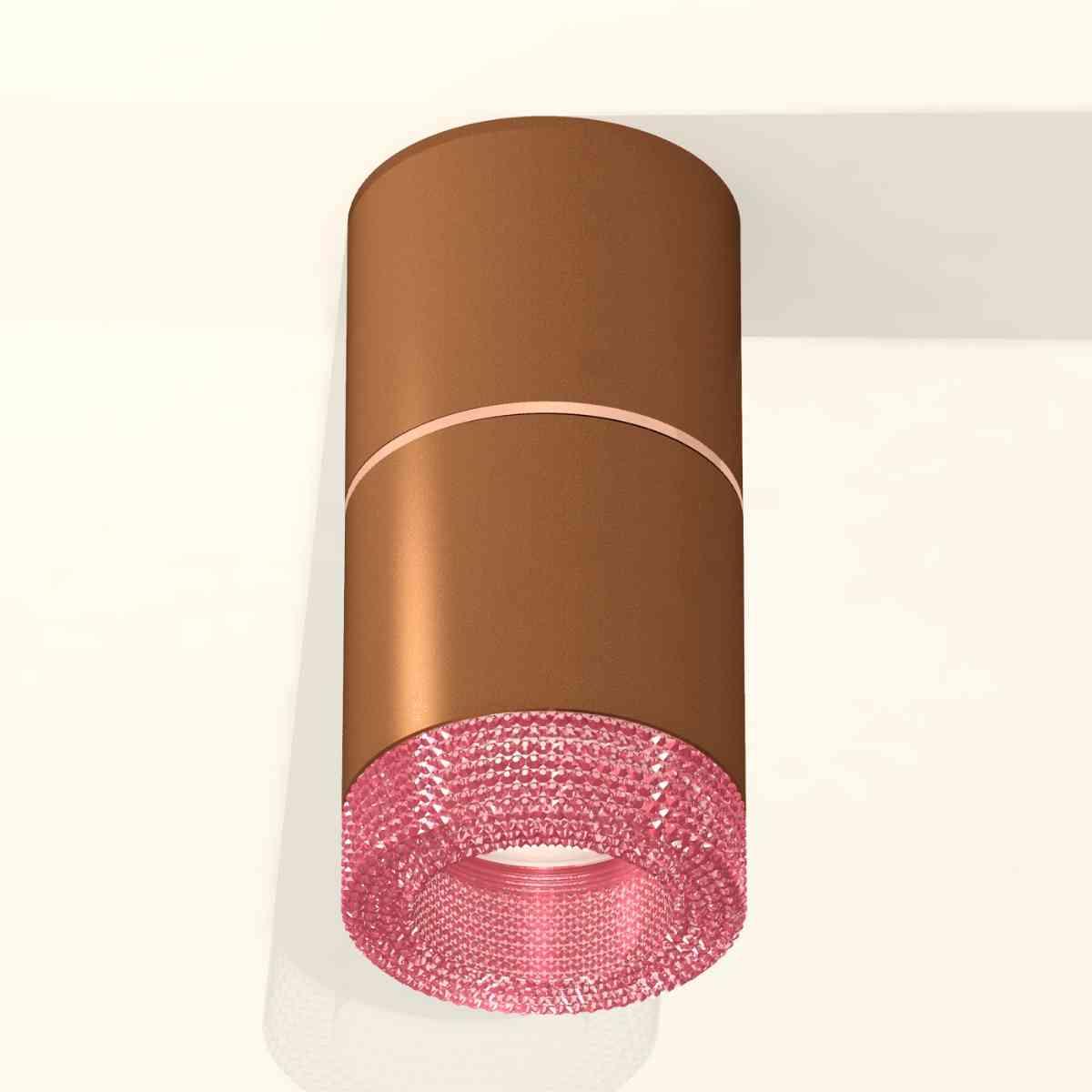 фото комплект накладного светильника ambrella light techno spot xs7404082 scf/pi кофе песок/розовый (c7404, a2073, c7404, n7193) | 220svet.ru