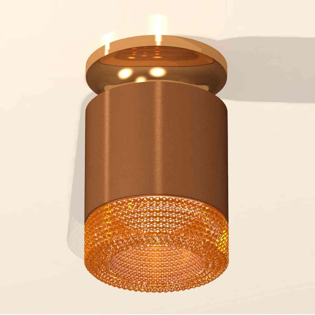 фото комплект накладного светильника ambrella light techno spot xs7404122 scf/pyg/cf кофе песок/золото желтое полированное/кофе (n7929, c7404, n7195) | 220svet.ru