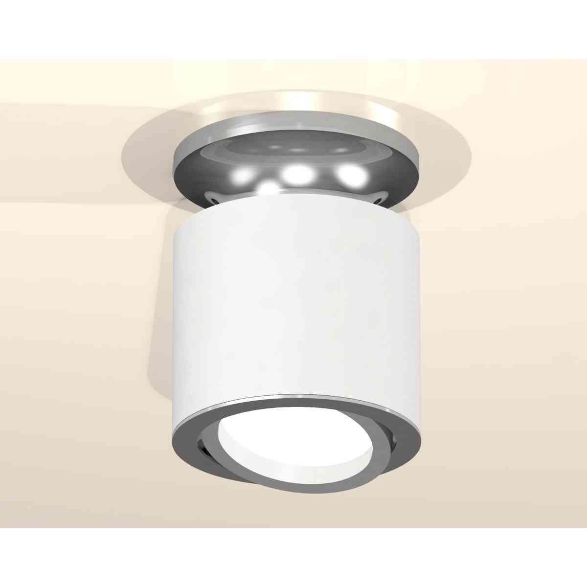 фото комплект накладного светильника ambrella light techno spot xs7401100 swh/psl белый песок/серебро полированное (n7927, c7401, n7003) | 220svet.ru