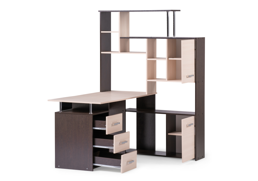 фото компьютерный стол правый  woodville кс-15 дуб молочный 295292 | 220svet.ru