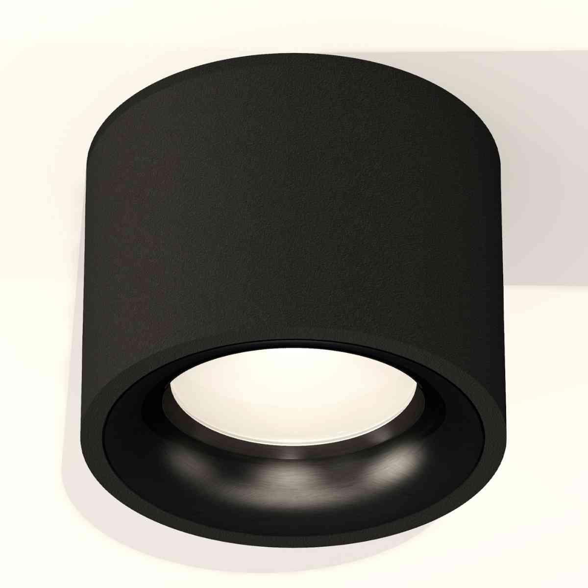 фото комплект накладного светильника ambrella light techno spot xs7511021 sbk/pbk черный песок/черный полированный (c7511, n7011) | 220svet.ru