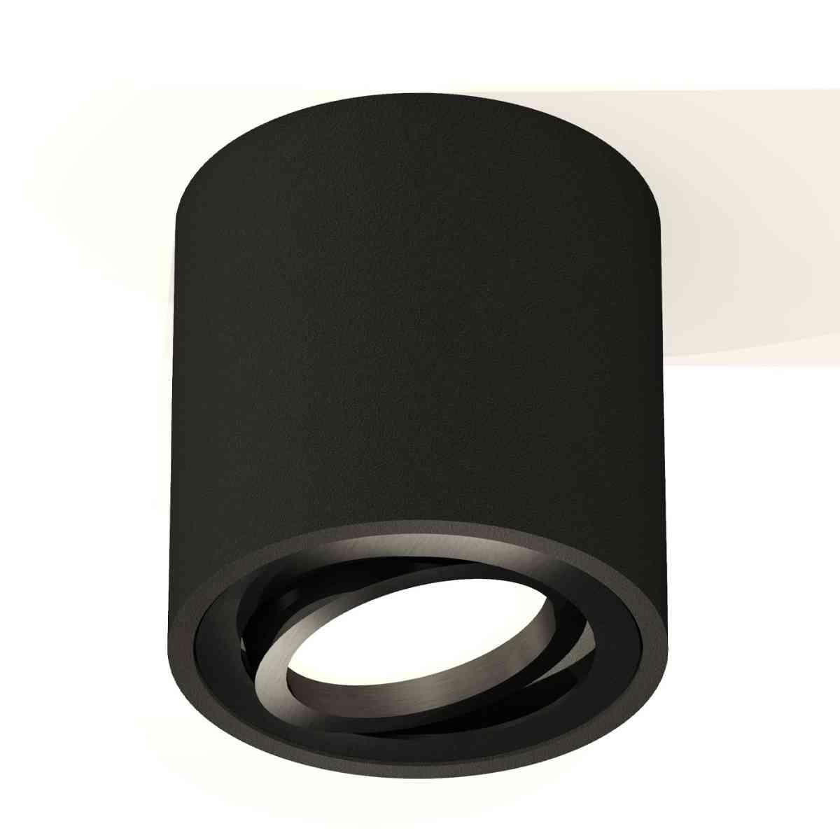 фото комплект накладного светильника ambrella light techno spot xs7532002 sbk/pbk черный песок/черный полированный (c7532, n7002) | 220svet.ru