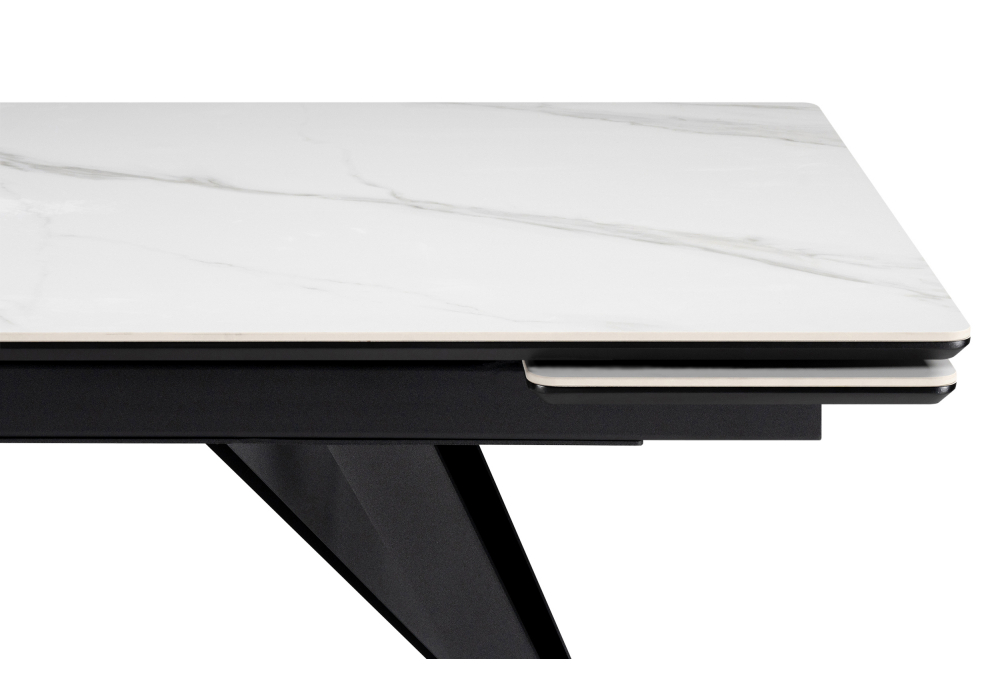 фото керамический стол раскладной woodville дарвин 160(220)х89 белый мрамор 625991 | 220svet.ru
