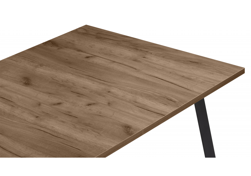 фото стол деревянный раскладной woodville кортни 120(160)x 80 дуб крафт табачный / черный матовый 619217 | 220svet.ru