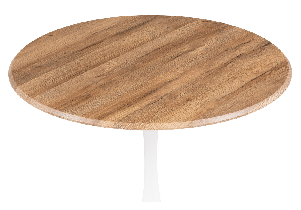 фото стол деревянный woodville тулип 90х73 дуб вотан / белый 530836 | 220svet.ru