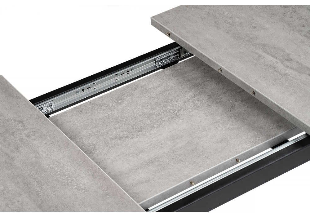 фото стол деревянный woodville колон лофт 120 25 мм бетон / черный матовый 489608 | 220svet.ru