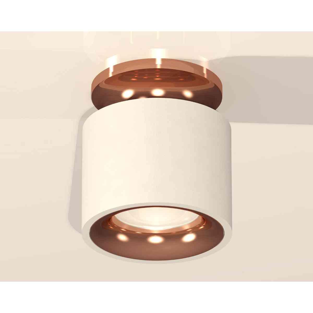 фото комплект накладного светильника ambrella light techno spot xs7510141 swh/ppg белый песок/золото розовое полированное (n7930, c7510, n7015) | 220svet.ru