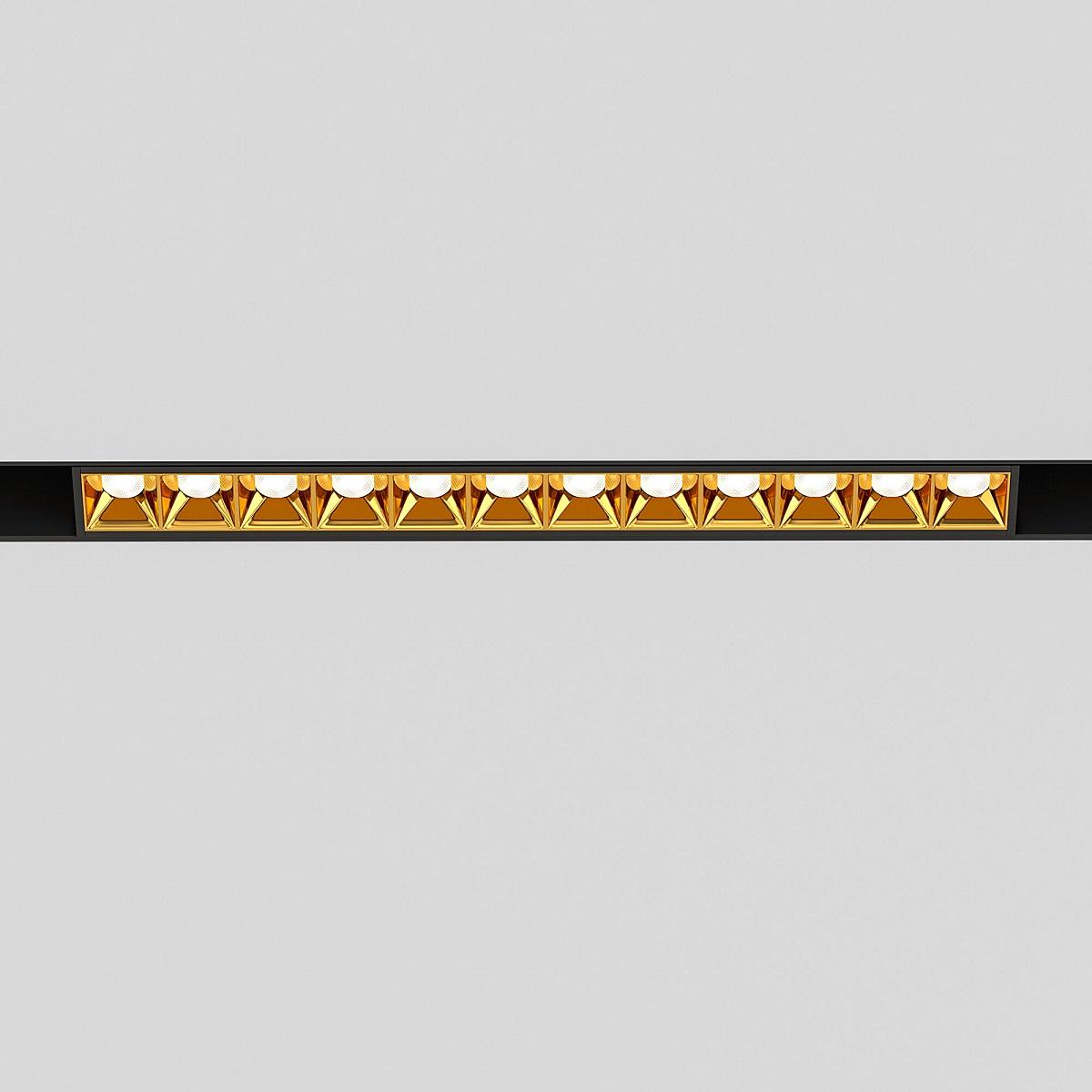 фото трековый магнитный светодиодный светильник elektrostandard artas 85103/01 черный/золото a064529 | 220svet.ru