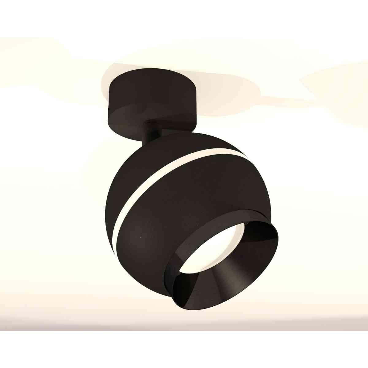фото комплект накладного светильника ambrella light techno spot xm1102001 sbk/pbk черный песок/черный полированный (a2210, c1102, n7031) | 220svet.ru