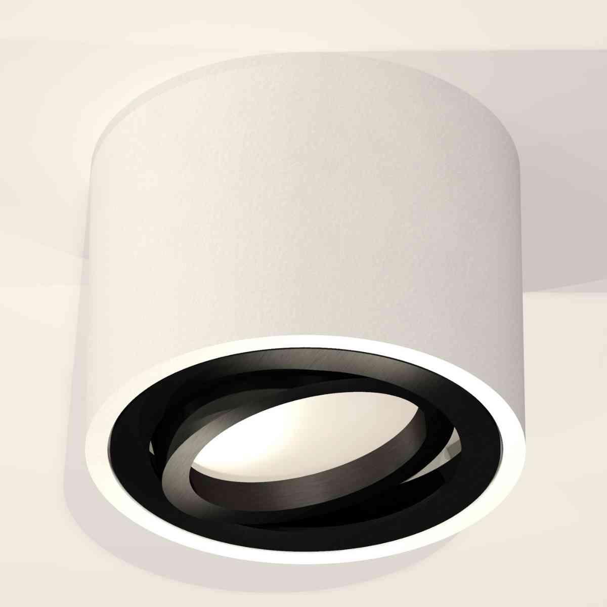 фото комплект накладного светильника ambrella light xs7510002 swh/pbk белый песок/черный полированный (c7510, n7002) | 220svet.ru