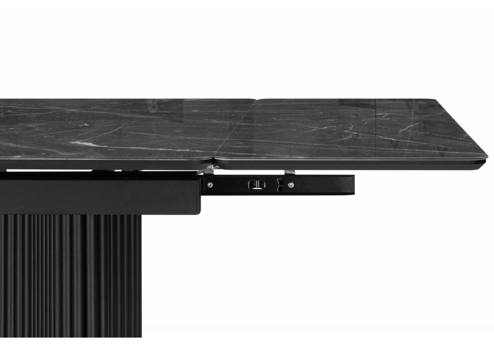 фото стол стеклянный раскладной woodville мален черный 621185 | 220svet.ru