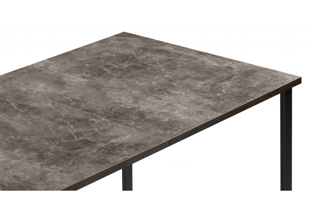 фото стол раскладной woodville лиман 117(157)x77 бетон темный / черный матовый 619213 | 220svet.ru