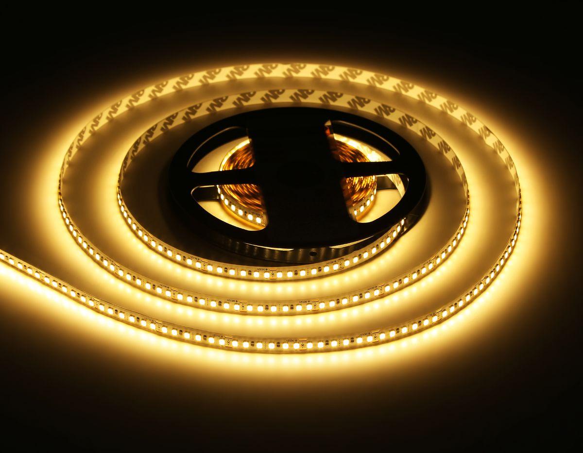 фото светодиодная лента теплый белый ambrella light 14,4w/m 180led/m 2835smd 3000к 5m gs1301 | 220svet.ru