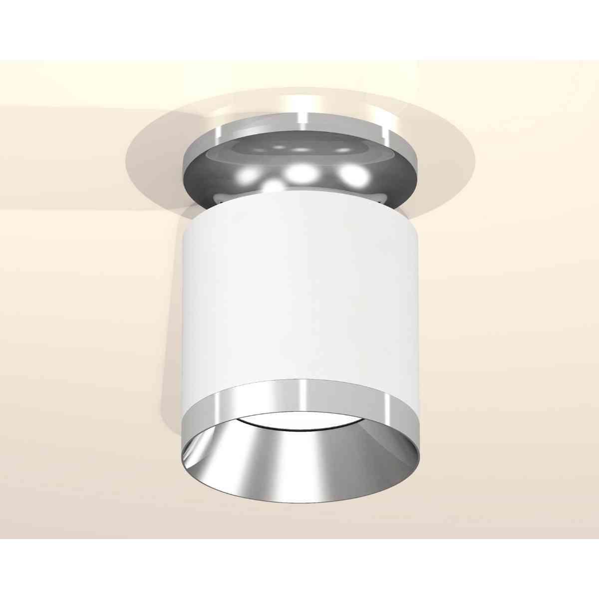 фото комплект накладного светильника ambrella light techno spot xs7401101 swh/psl белый песок/серебро полированное (n7927, c7401, n7032) | 220svet.ru