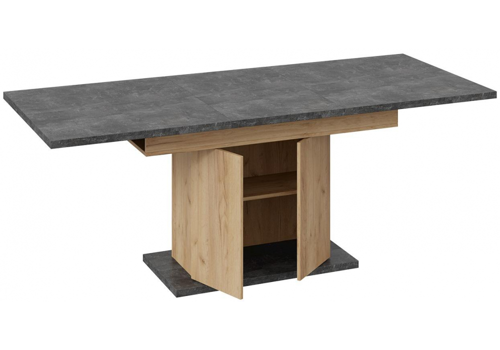 фото стол раскладной woodville детройт тип 1 дуб крафт золотой / ателье темное 550820 | 220svet.ru