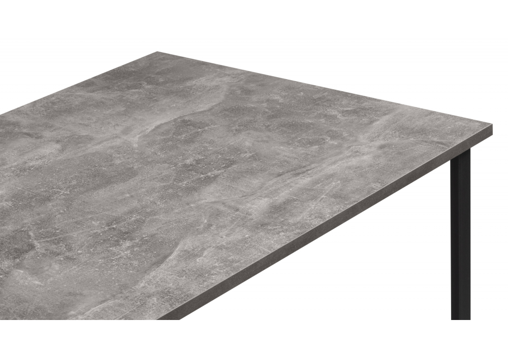 фото стол деревянный woodville лиман 120х80 бетон светлый / черный матовый 615153 | 220svet.ru