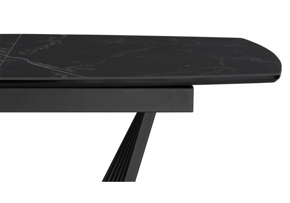 фото керамический стол раскладной 140(180)х80 woodville вейл черный мрамор shakespeare black / черный 612884 | 220svet.ru