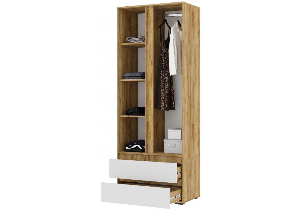 фото шкаф woodville элла белый / дуб крафт золото 548001 | 220svet.ru