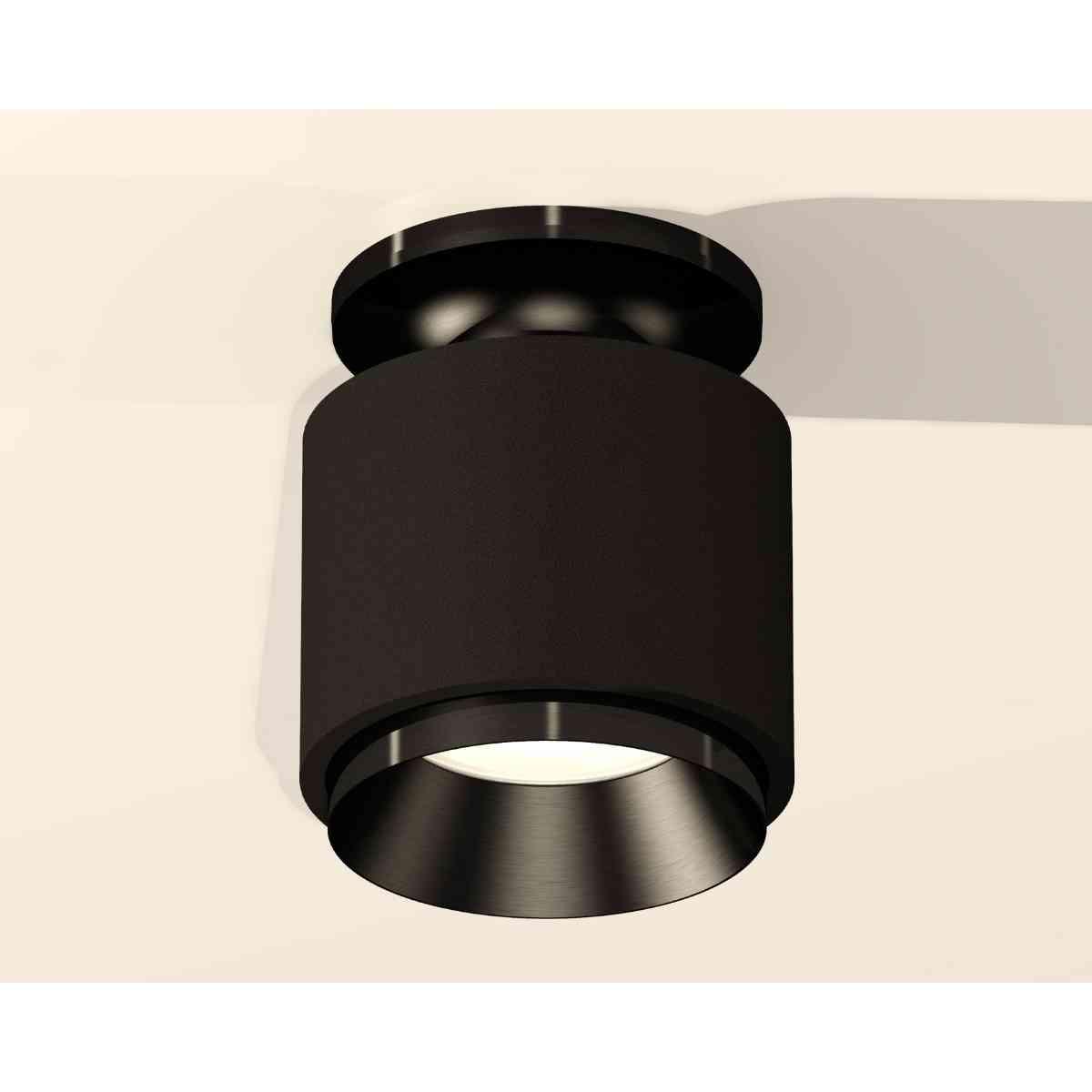 фото комплект накладного светильника ambrella light techno spot xs7511060 sbk/pbk черный песок/черный полированный (n7926, c7511, n7031) | 220svet.ru