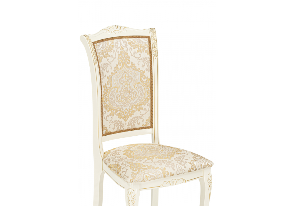 фото стул деревянный woodville керия слоновая кость / золото патина 621205 | 220svet.ru
