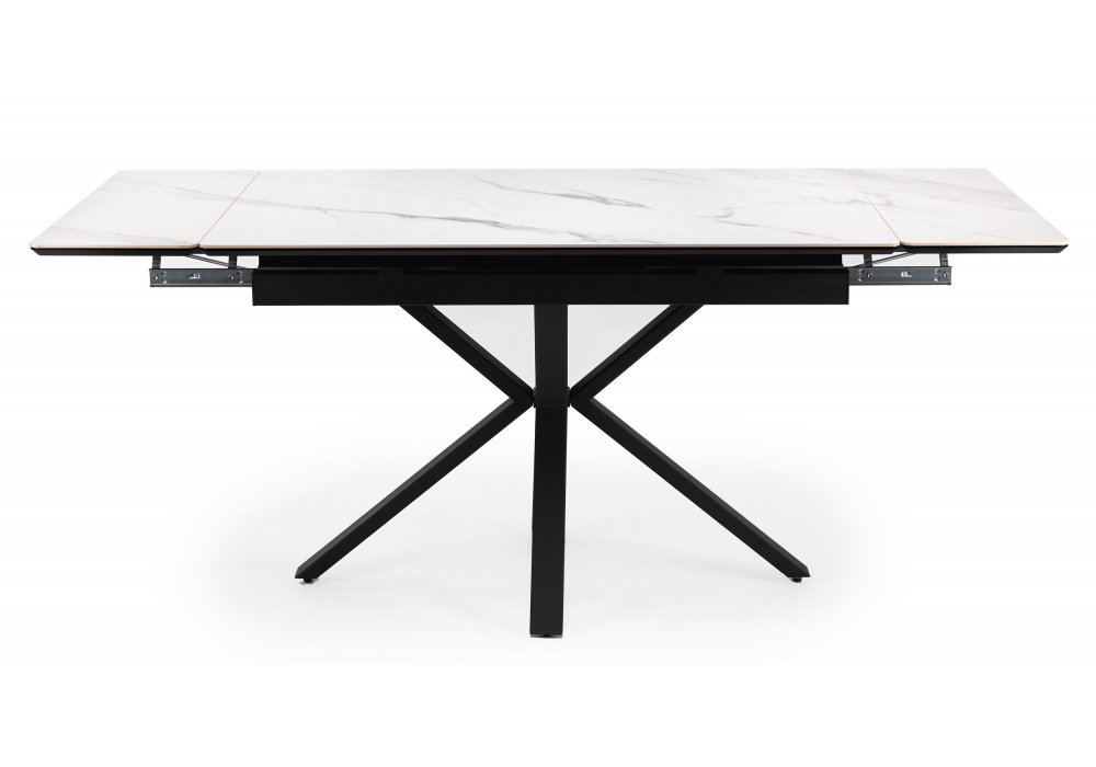 фото керамический стол раскладной 120(180)х80 woodville старлайт snow alpin / черный 622888 | 220svet.ru